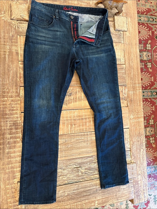 Robert Graham Other - Robert Graham Slim Straight Jeans Men’s 33/31 Dark Wash Premium Stretch Denim